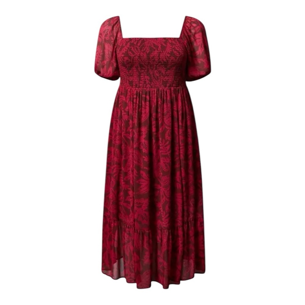 Torrid Tea Length Smocked Bodice A-Line Dress Size 3X - Picture 2 of 7